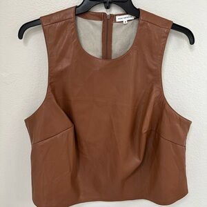 Good American Faux Leather Sleeveless Top